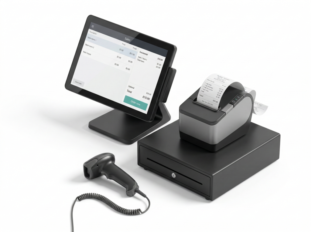 توافق الكاشير مع سكانر وطابعات الفواتير