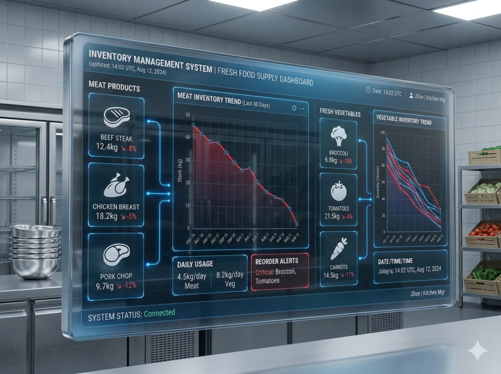 إدارة مخزون المطاعم وحساب تكلفة الوصفات